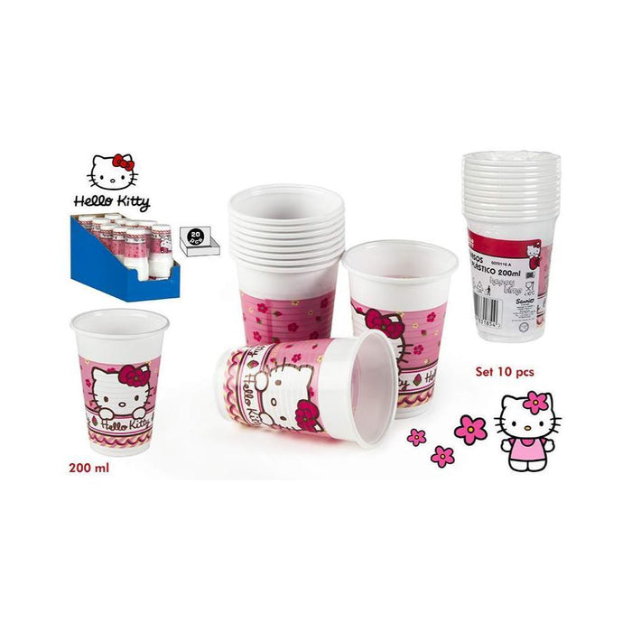 10 Copos de Festa Hello Kitty 200 ml