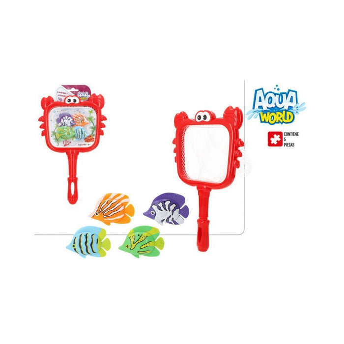 Jogo de Pesca com 4 Peixes e Rede de Pesca AquaWorld