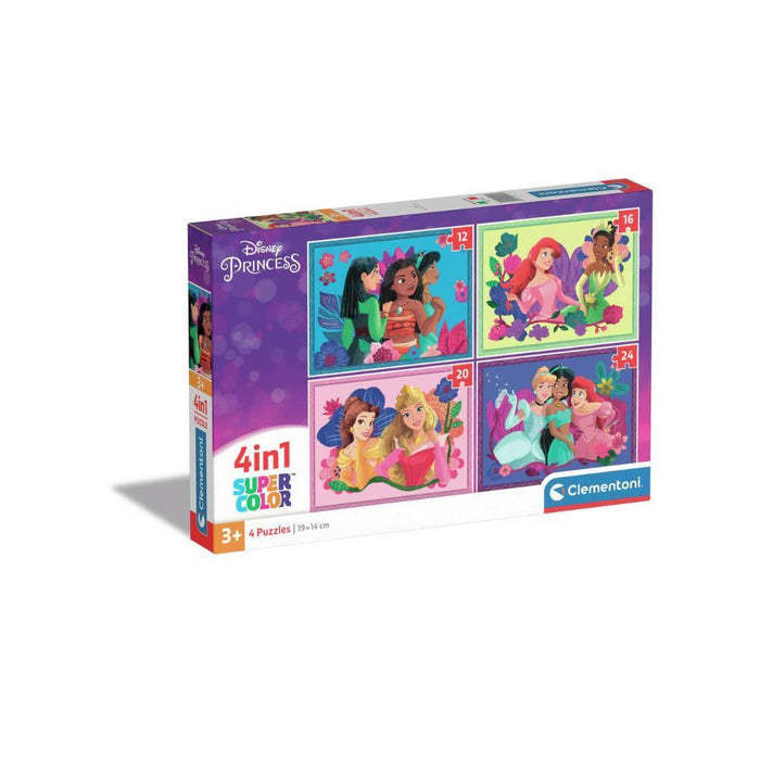 4 Puzzles Progressivos Clementoni Princesas Disney 12 a 24 Peças
