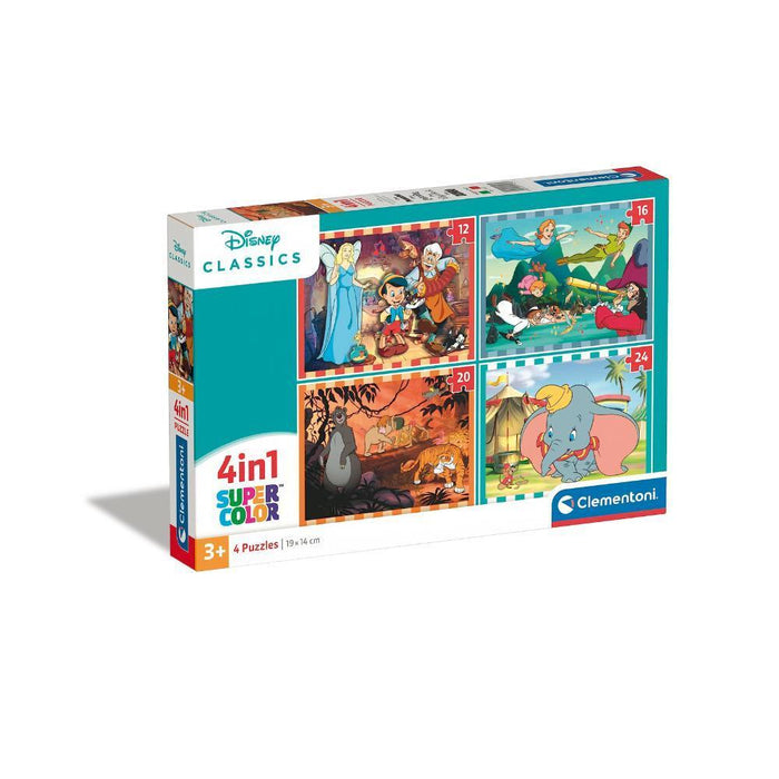 4 Puzzles Progressivos Clementoni Disney Classics 12 a 24 Peças