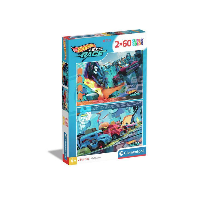 2 Hotwheels Let´s Race Puzzles 60 Pieces