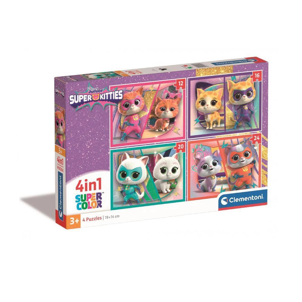 Clementoni Disney Super Kitties 4 Progressive Puzzles 12 to 24 Pieces