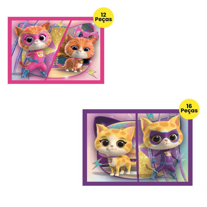 4 Puzzles Progressivos Clementoni Disney Super Kitties 12 a 24 Peças