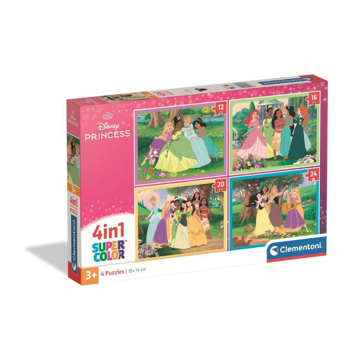 4 Puzzles Progressivos Clementoni Disney Princess 12 a 24 Peças