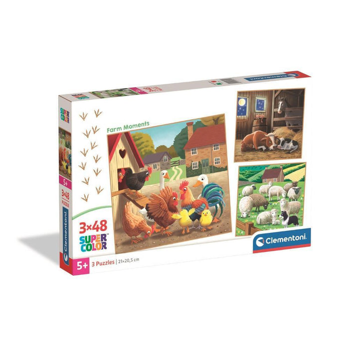 3 Puzzles Clementoni The Farm Moments 48 Peças