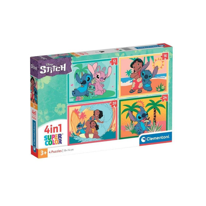 4 Puzzles Progressivos Clementoni Stitch 12 a 24 Peças