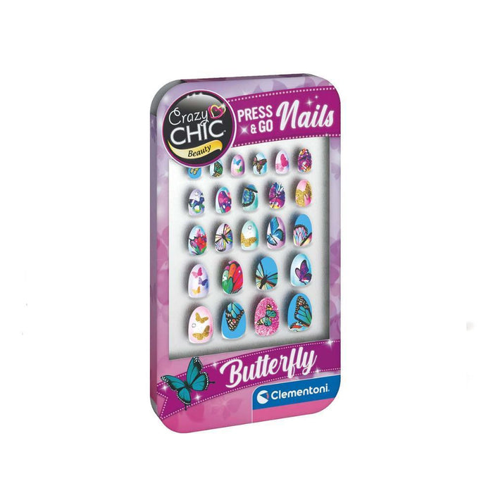 Unhas com Borboletas Clementoni Crazy Chic Press&Go
