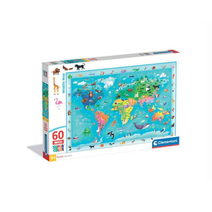 Puzzle Clementoni Maxi Wildlife Map 60 Peças