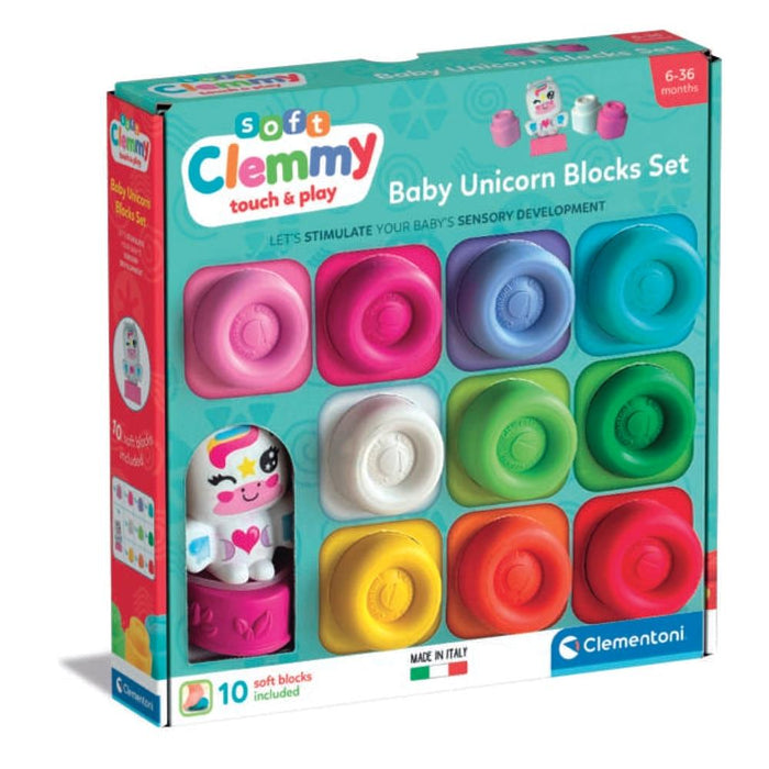 10 Blocos Clementoni Soft Clemmy Unicórnio