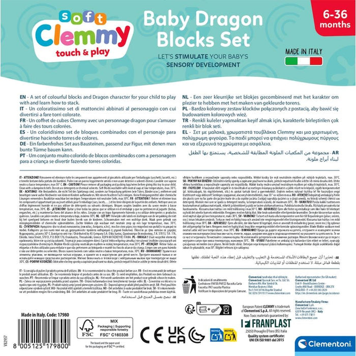 10 Blocos Clementoni Soft Clemmy Dragão