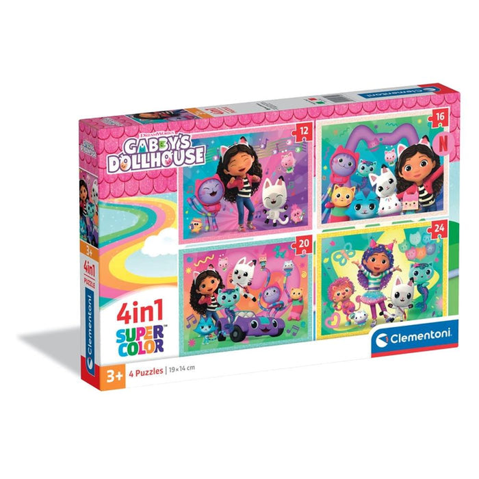 4 Puzzles Progressivos Clementoni Gabby's Dollhouse 12 a 24 Peças