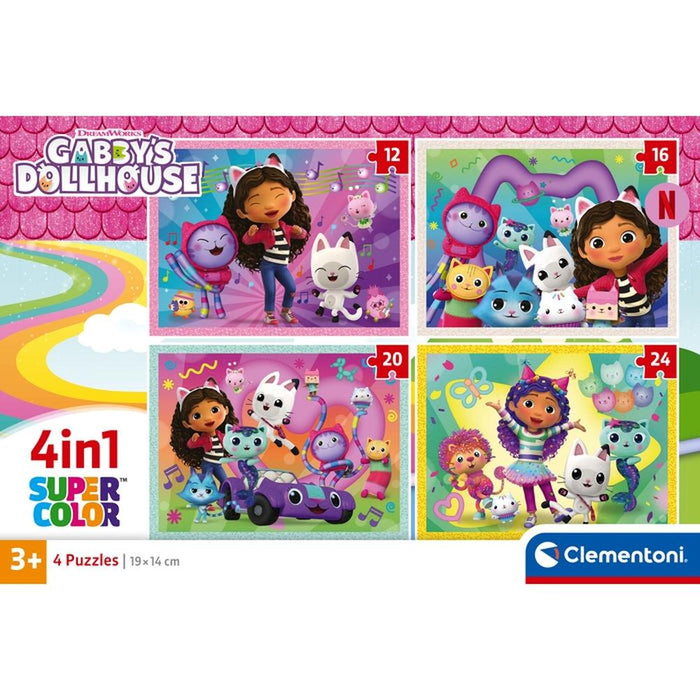 4 Puzzles Progressivos Clementoni Gabby's Dollhouse 12 a 24 Peças