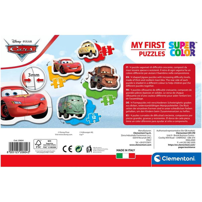 4 Puzzles Progressivos Clementoni Disney Cars 3 a 12 Peças