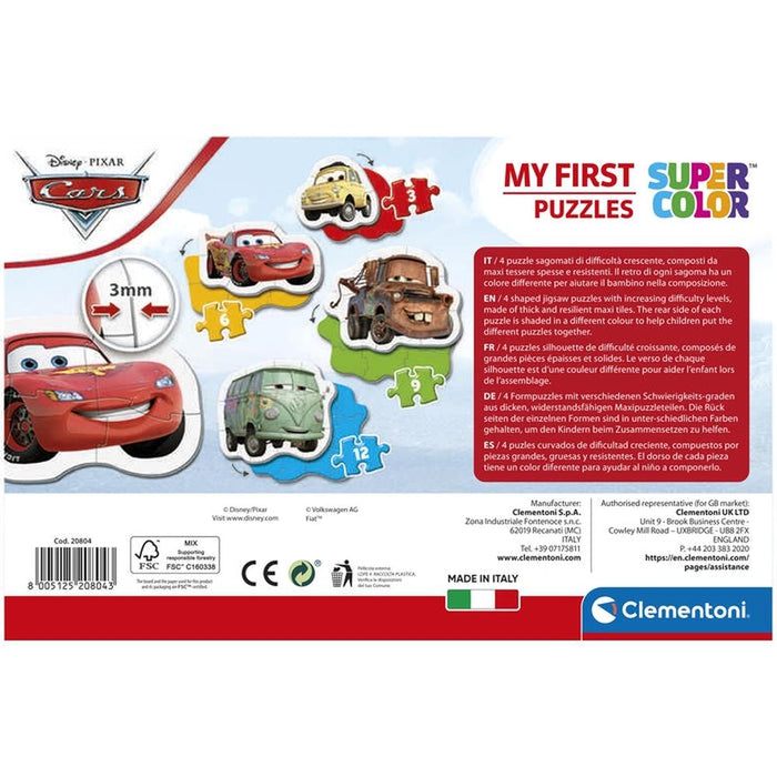4 Puzzles Progressivos Clementoni Disney Cars 3 a 12 Peças