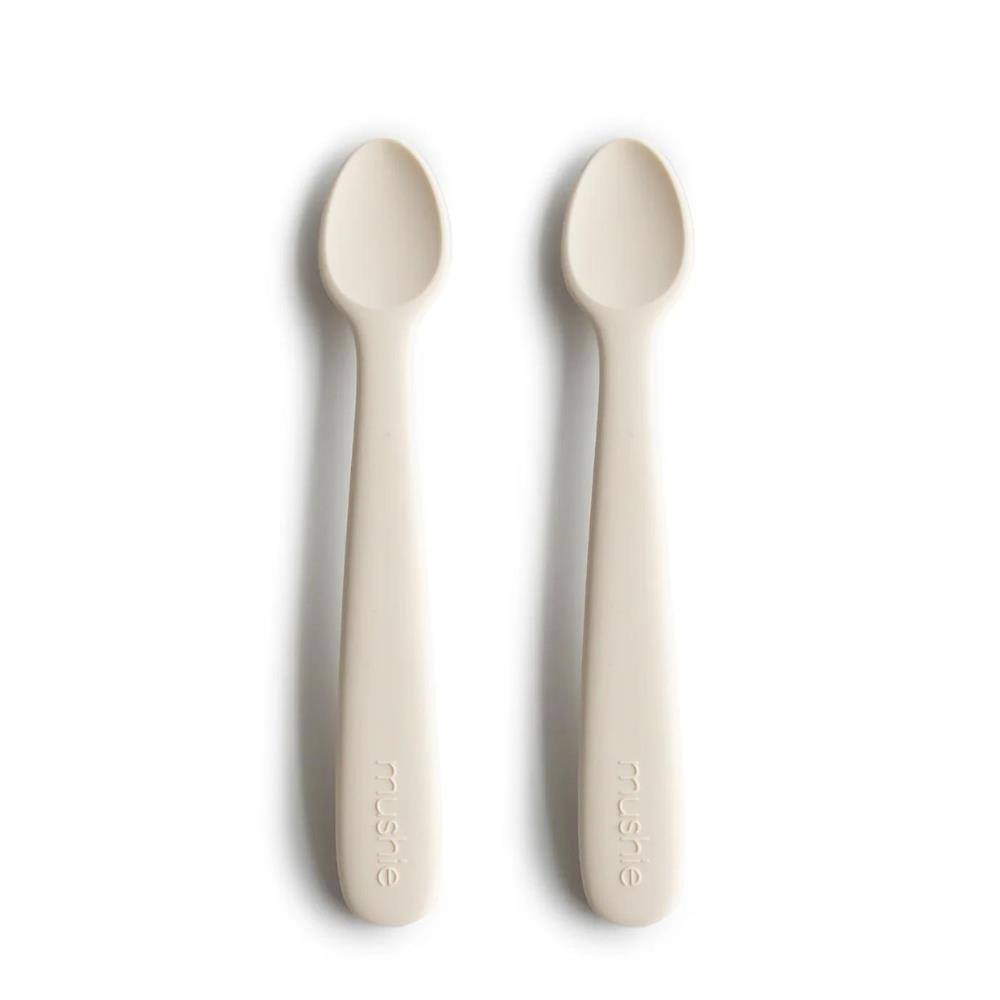 2 Mushie Silicone Spoons Ivory