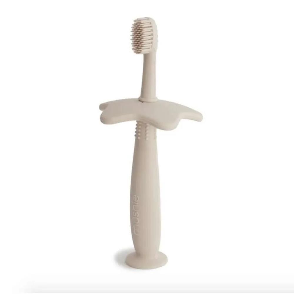 Cepillo de dientes de entrenamiento de silicona con arena cambiante