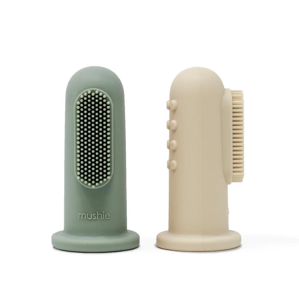 2 Baby Finger Toothbrushes Shifting Sand/Cambridge Blue