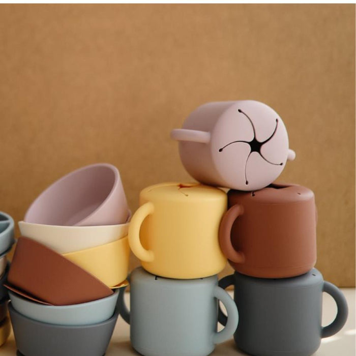 Taça para Snacks em Silicone Mushie Ivory