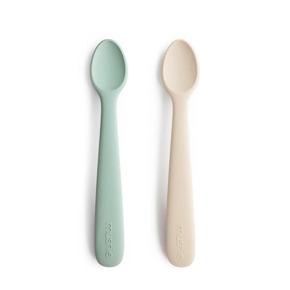 2 Colheres em Silicone Mushie Shifting Sand/Cambridge Blue