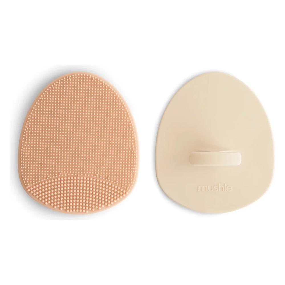 2 Mushie Cradle Cap Brushes Shifting Sand/Blush