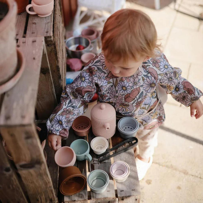 Babete com Mangas Mushie Retro Flowers