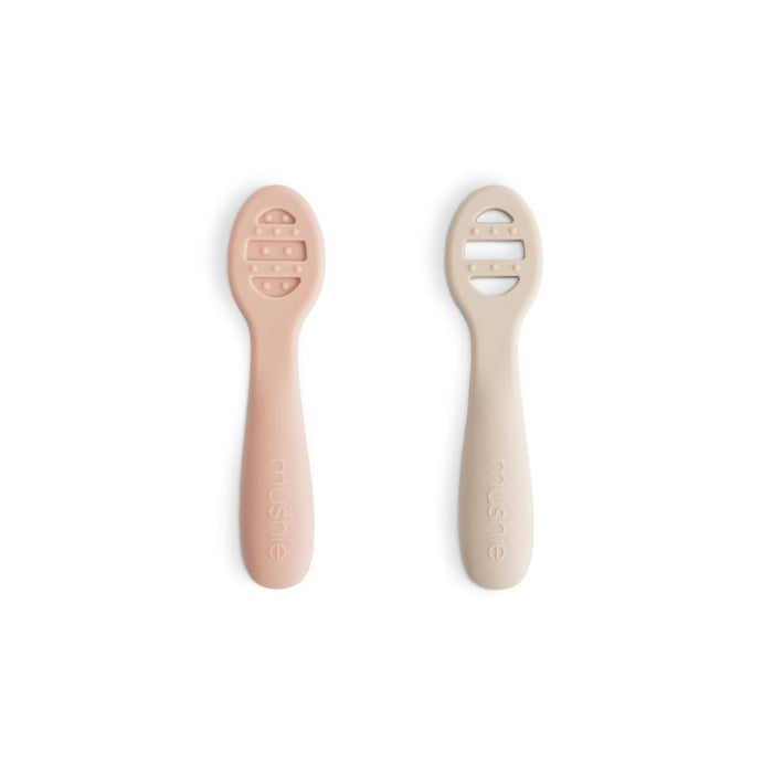 2 Colheres de Aprendizagem em Silicone Mushie Shift Sand/Blush