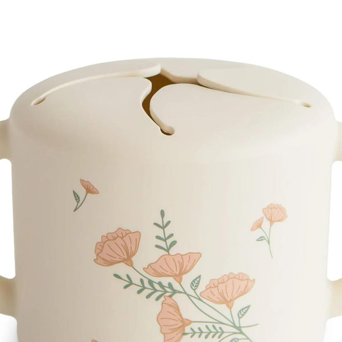 Taça para Snacks em Silicone Mushie Pink Flowers