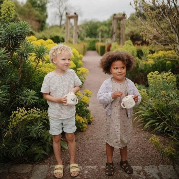 Taça para Snacks em Silicone Mushie Pink Flowers