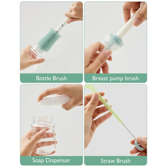 Conjunto de Limpeza Portátil para Biberão Momcozy Push-Press Green