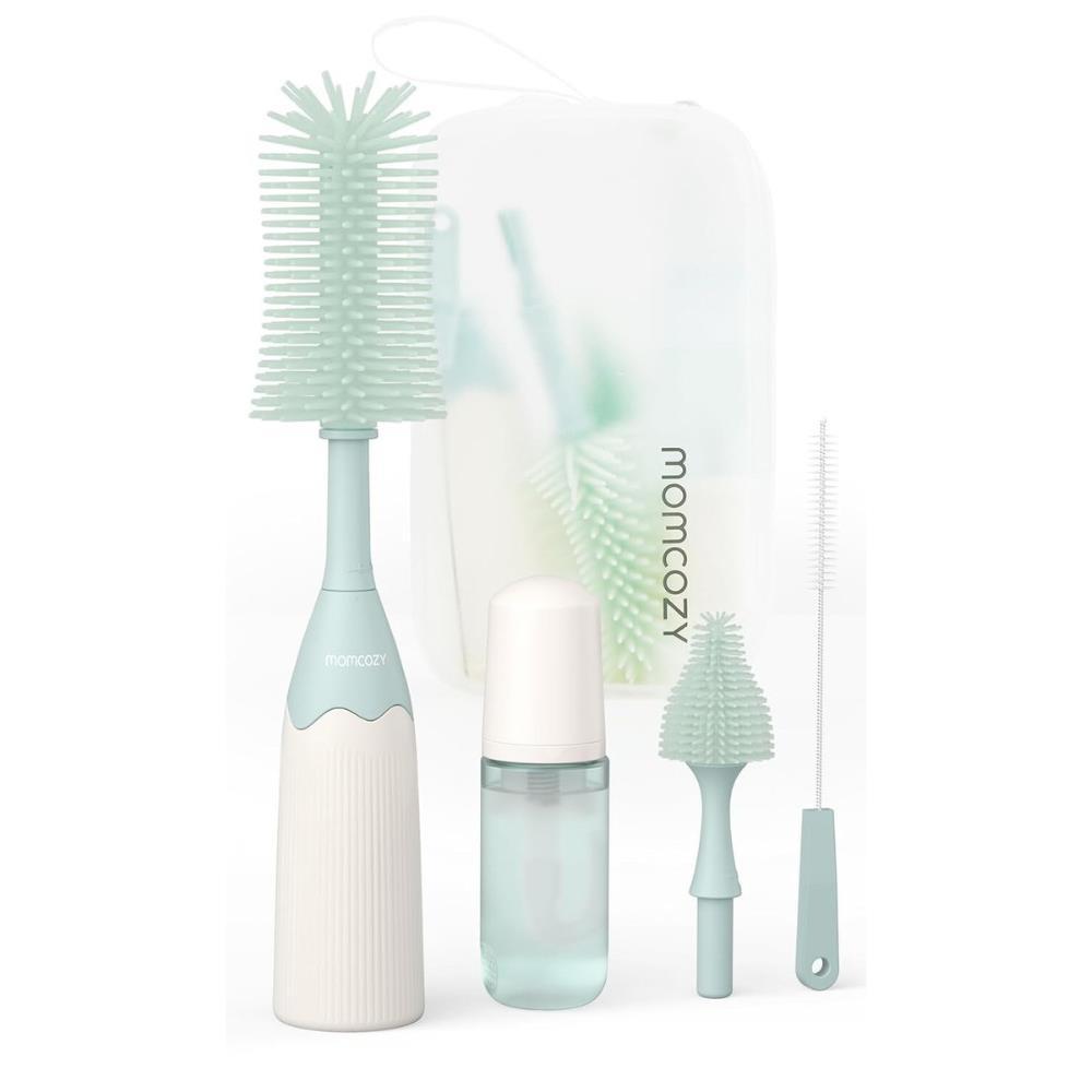 Conjunto de Limpeza Portátil para Biberão Momcozy Push-Press Green