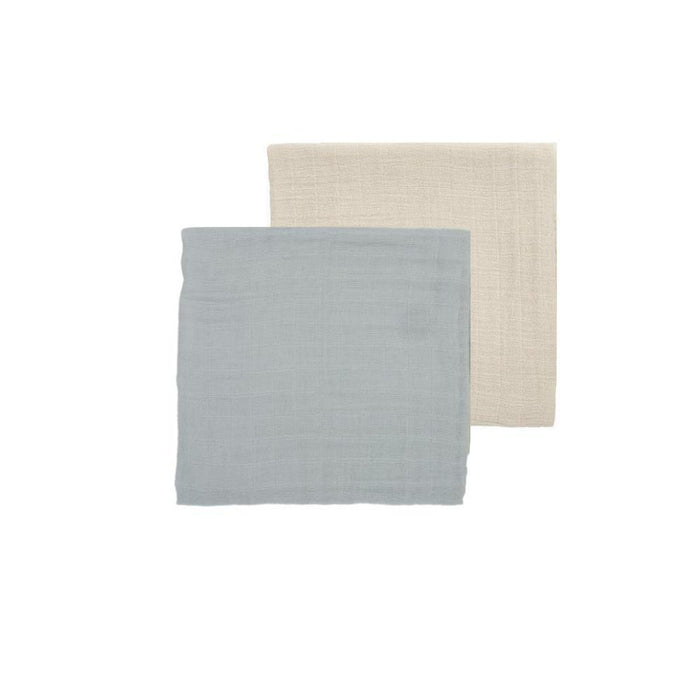 2 Musselinas em Algodão Meyco Grey/Sand 120x120cm