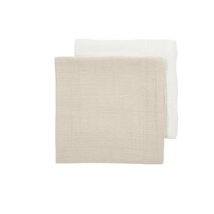 2 Musselinas em Algodão Meyco White/Sand 120x120cm