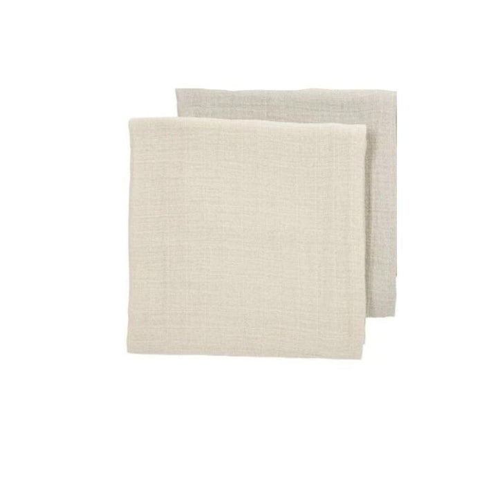 2 Musselinas em Algodão Meyco Sand/Greige 120x120cm