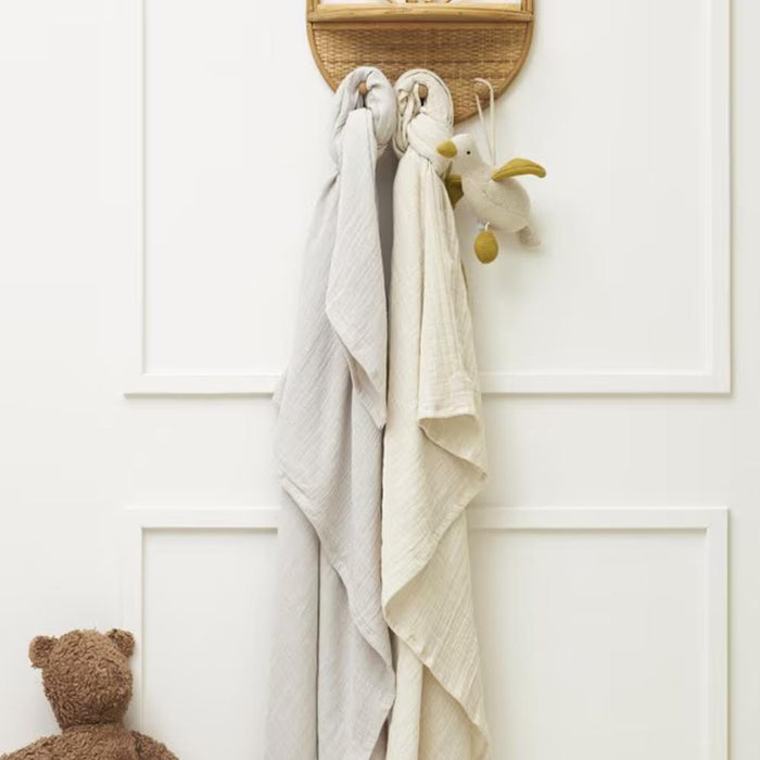 2 Musselinas em Algodão Meyco Sand/Greige 120x120cm