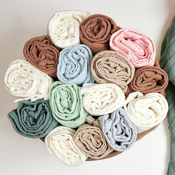 2 Musselinas em Algodão Meyco Sand/Greige 120x120cm