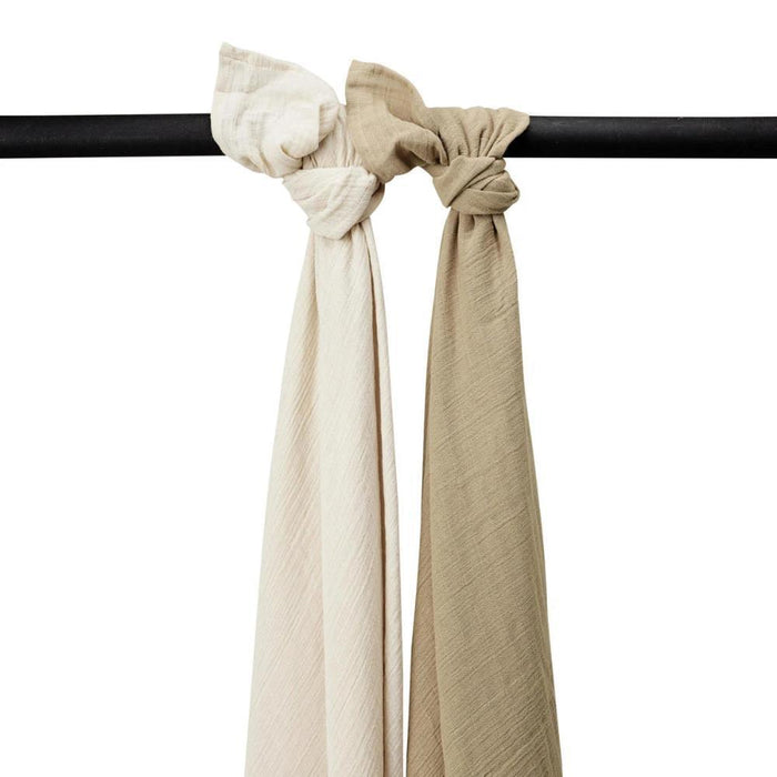 2 Musselinas em Algodão Meyco Sand/Taupe 120x120cm