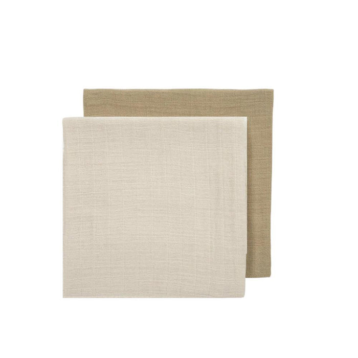 2 Musselinas em Algodão Meyco Sand/Taupe 120x120cm