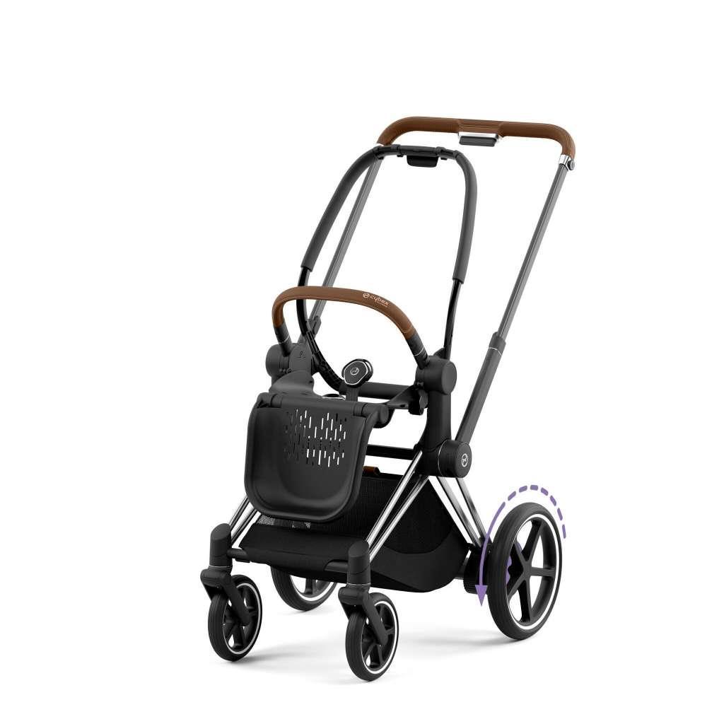 Cybex Platinum e-Priam Chassis and Chrome Brown Seat Frame