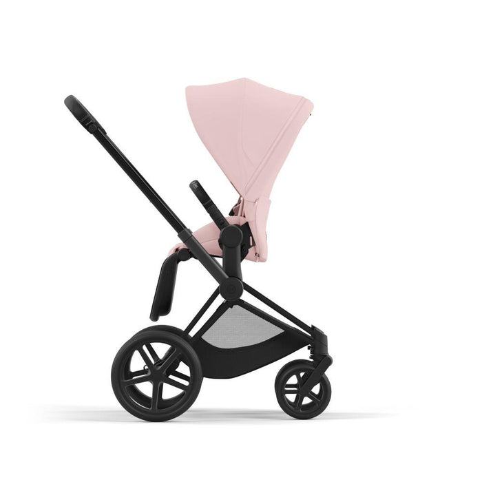 Cybex Platinum Priam Matt Black Stroller + Peach Pink Fabric Pack