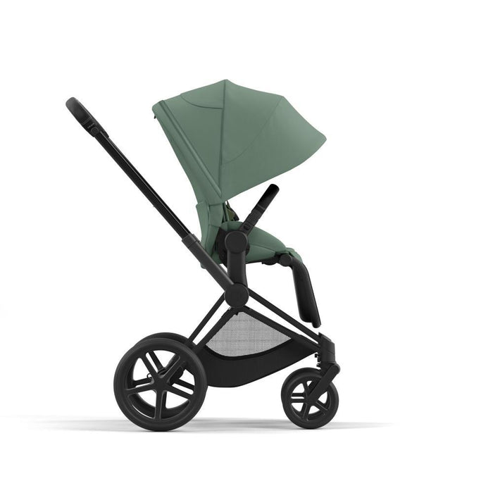 Carrinho Cybex Platinum Priam Matt Black + Pack de Tecidos Leaf Green