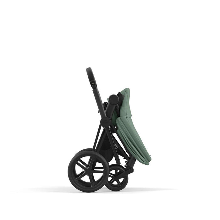Carrinho Cybex Platinum Priam Matt Black + Pack de Tecidos Leaf Green