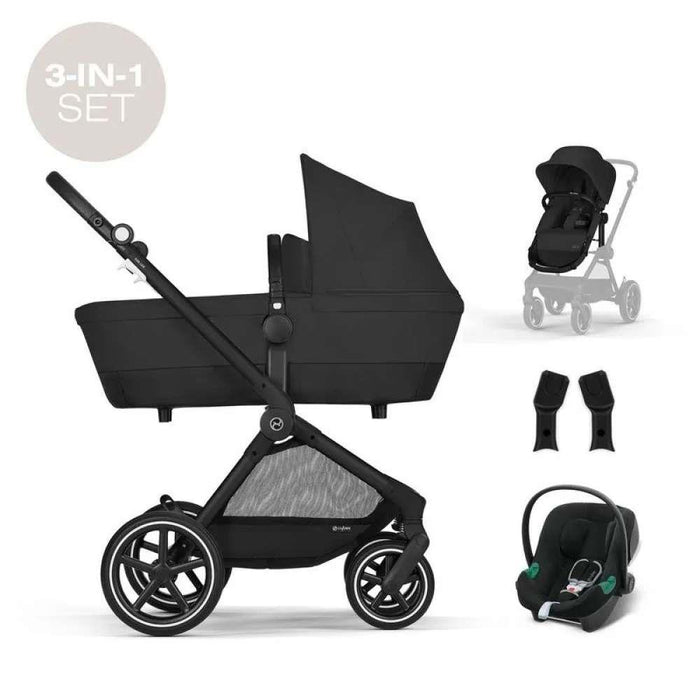 Eos Lux 3 in 1 Moon Black Pack with Aton B2 Car Seat