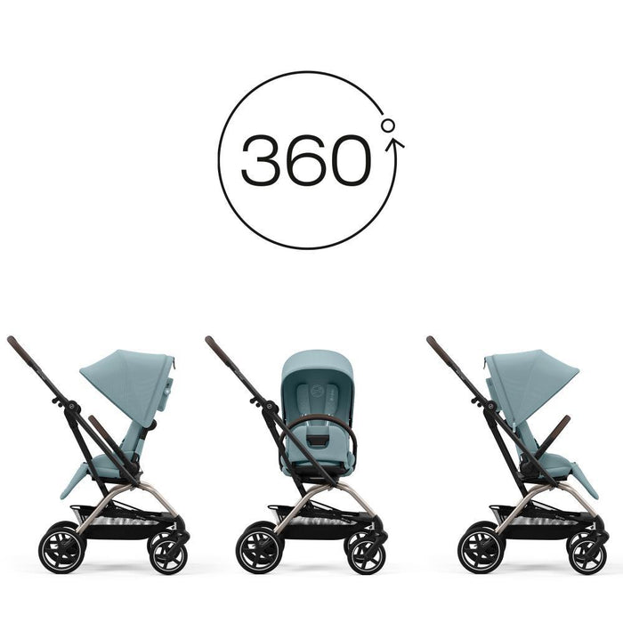 Cybex Eezy S Twist+2 TPE Stormy Blue Stroller - Taupe Chassis