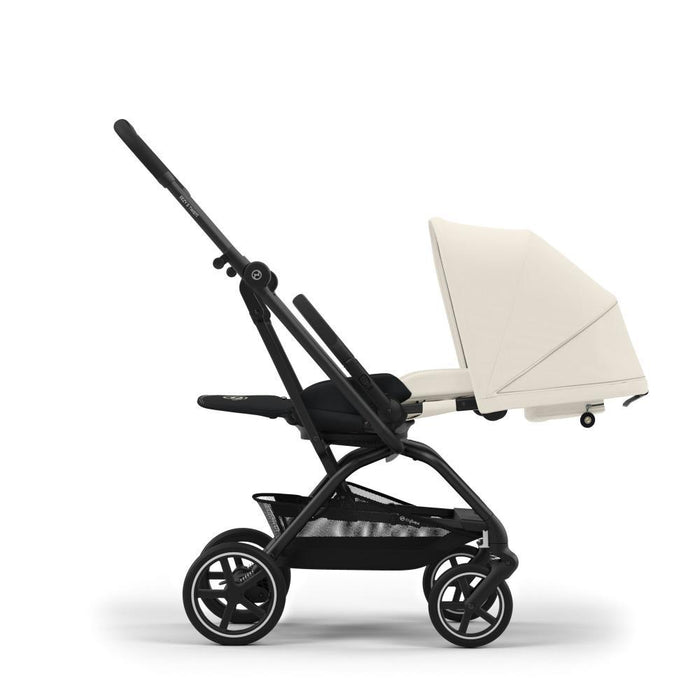 Cybex Eezy S Twist +2 BLK Canvas White Stroller - Black Frame