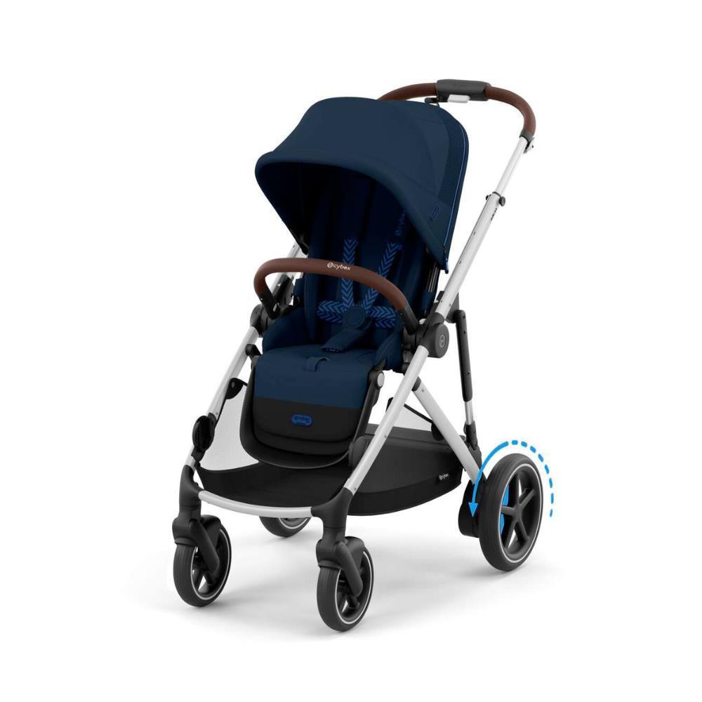 Cochecito Cybex e-Gazelle S SLV Ocean Blue - Chasis plateado