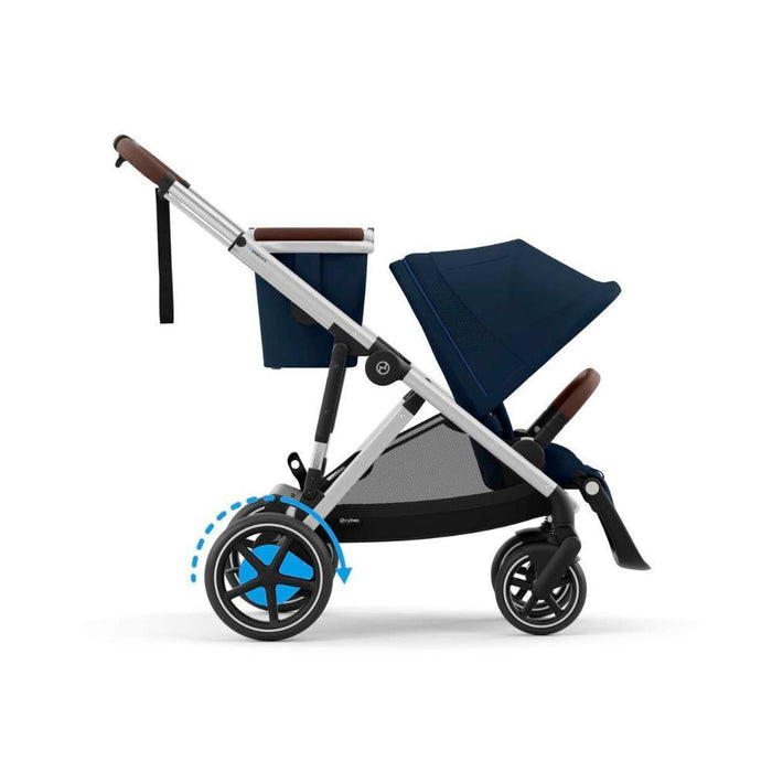 cybex chassis Cybex e-Gazelle S SLV Ocean Blue Stroller - Silver Chassis | Stroller