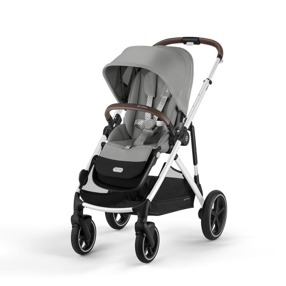 Cochecito Cybex Gazelle S SLV color gris piedra - Chasis plateado