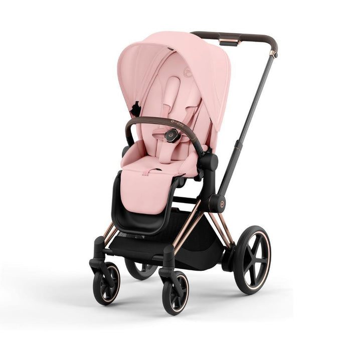 Pack Cybex Platinum e-Priam com Chassis e Assento Rosegold + Pack de Tecidos + Alcofa Priam + Cloud T Plus Peach Pink
