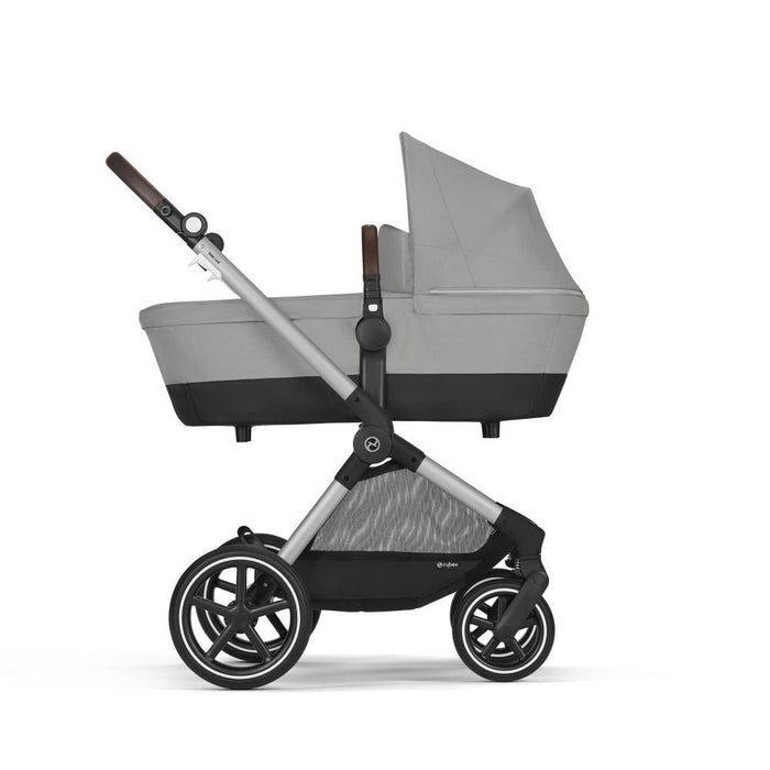 Carrinho Cybex Eos Lux 2 em 1 SLV Stone Grey - Chassis Prateado