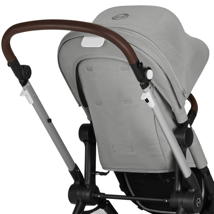 Carrinho Cybex Eos Lux 2 em 1 SLV Stone Grey - Chassis Prateado
